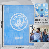 Manchester City F.C. Fleece Bed Blanket Soft Bed Throw 125 x 150cm Gifts for Him