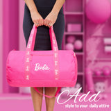 Barbie Duffel Bag, Spacious Weekend Bag with Zipped Pockets for Travel and Gym