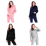 CityComfort Tracksuit Womens Full Set, 2 Piece Zip Up Velour Tracksuit - Get Trend