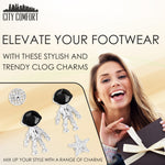 CityComfort Clog Charms, Mixed Shoe Decoration Charms - Silver/Black - Get Trend