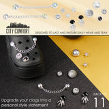 CityComfort Clog Charms, Mixed Shoe Decoration Charms - Silver/Black - Get Trend