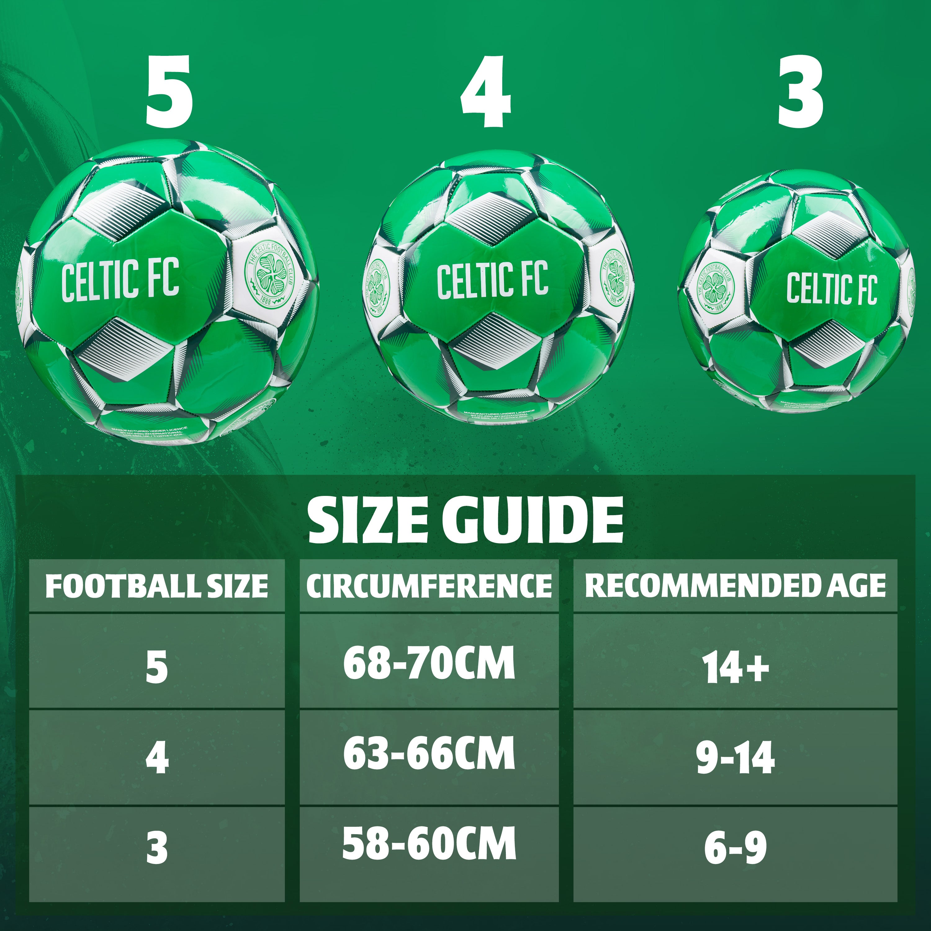 Celtic F.C. Football Soccer Ball for Adults & Teenagers - Size 5 - Get Trend