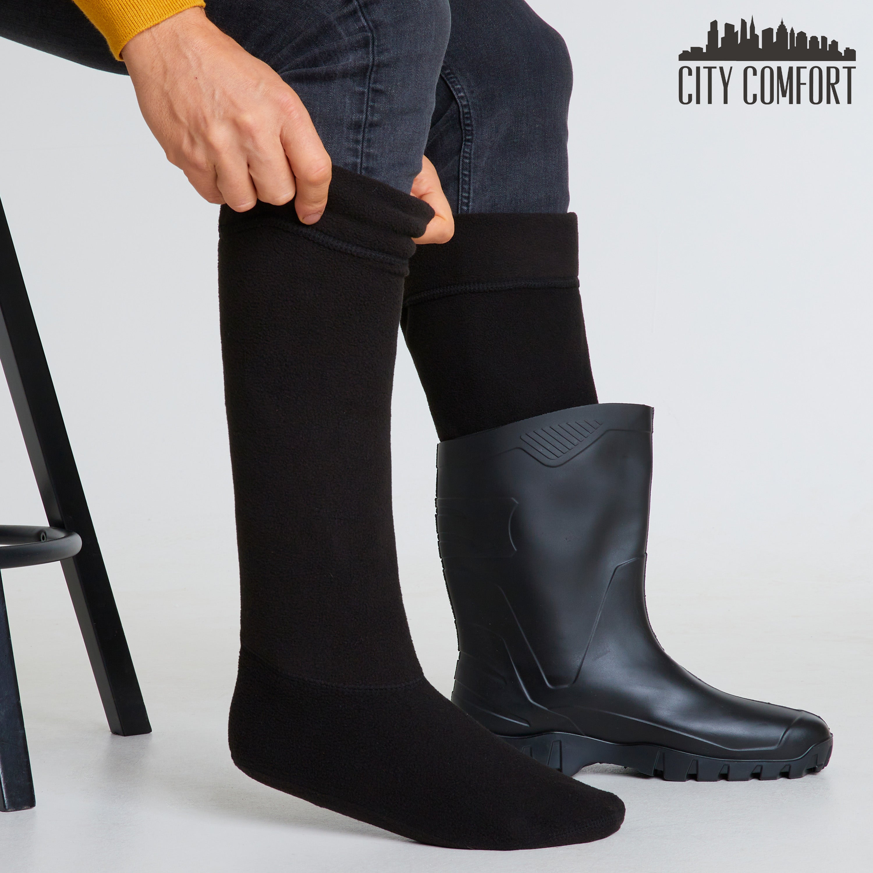 Boot Liner for Men and Teenagers - Warm Fleece Wellie Socks - Get Trend