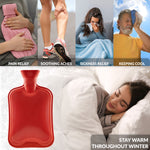 Hot Water Bottle Large 1.8L Rubber Hot Water Bottle - Red - Get Trend