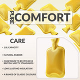 Hot Water Bottle Large 1.8L Rubber Hot Water Bottle - Yellow - Get Trend