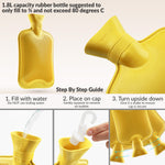 Hot Water Bottle Large 1.8L Rubber Hot Water Bottle - Yellow - Get Trend