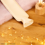 Long Hot Water Bottle 2L - Rubber Hot Water Bottle - Ivory - Get Trend