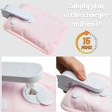 Rechargeable Electric Hot Water Bottle Heat Pad 6 Hour Warmth Temperature Control Detachable Lead Cosy Bed Warmer Hand Warmer Pouch Gifts