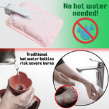 Rechargeable Electric Hot Water Bottle Heat Pad 6 Hour Warmth Temperature Control Detachable Lead Cosy Bed Warmer Hand Warmer Pouch Gifts