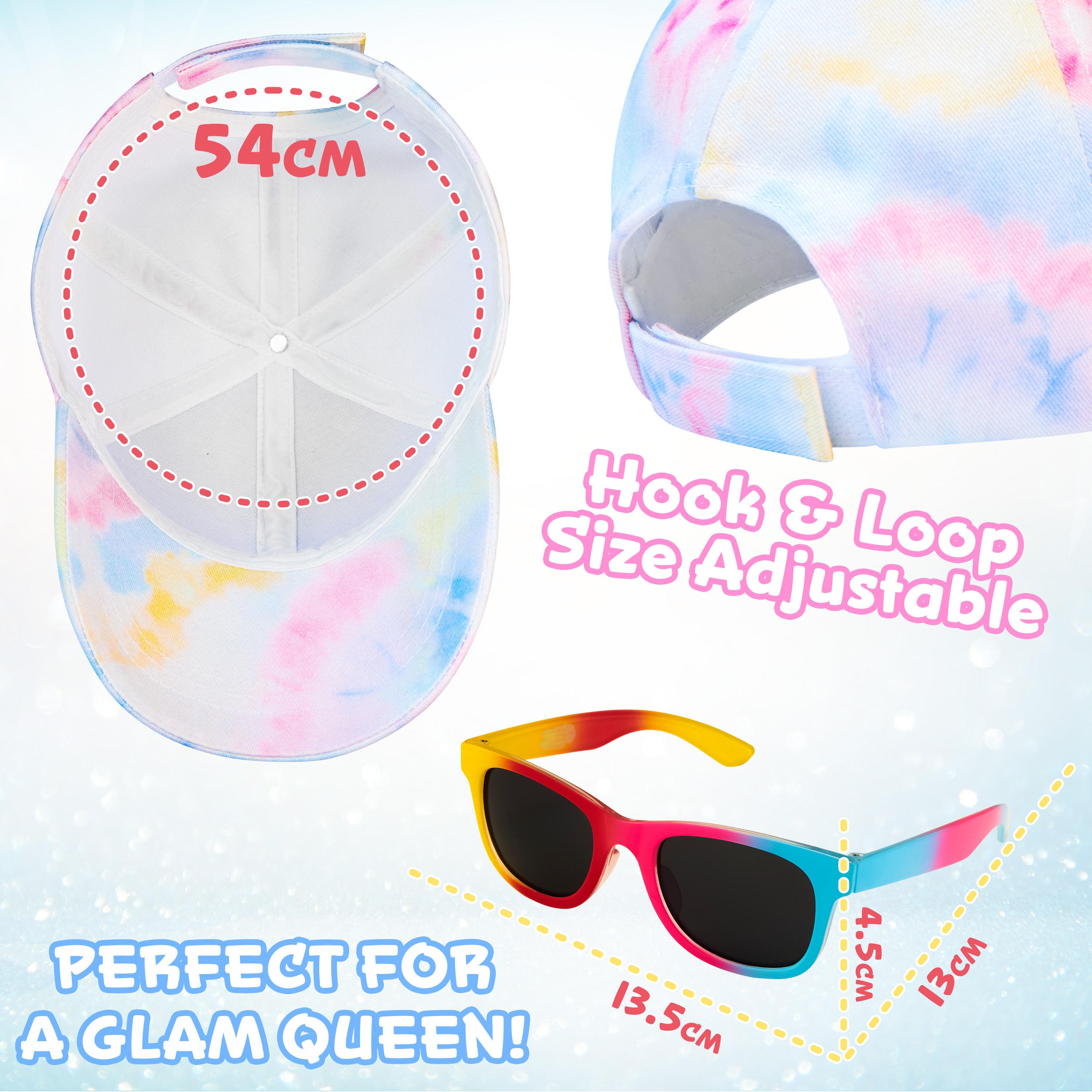 CityComfort Girls Cap and Sunglasses Set, Baseball Cap and UV Sunglasses - Multicolored - Get Trend