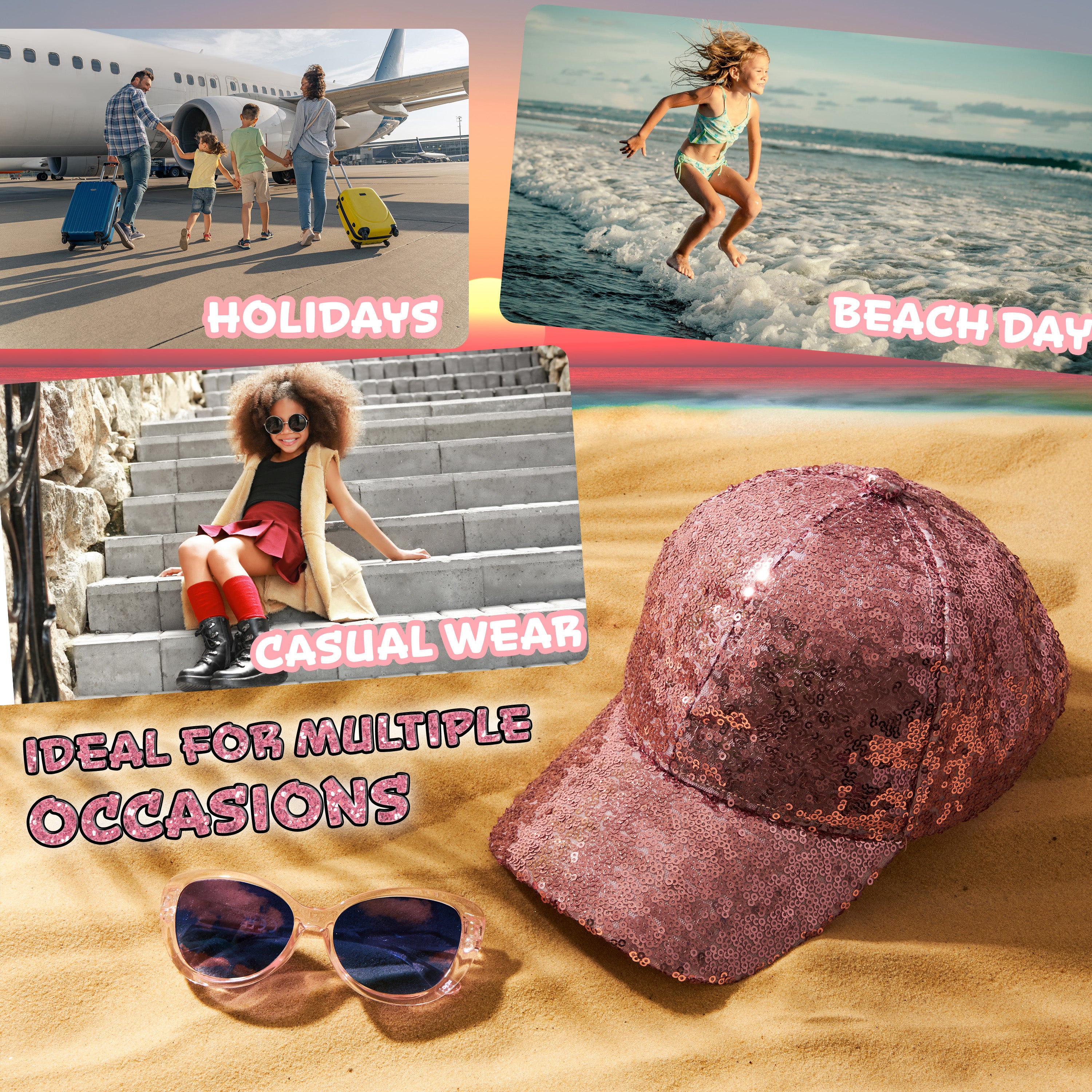 CityComfort Girls Cap and Sunglasses Set, Baseball Cap and UV Sunglasses - Get Trend