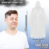 CityComfort Adults Rain Poncho Disposable Transparent Waterproof Ponchos Multipack