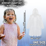 CityComfort Boys Rain Poncho Disposable Transparent Waterproof Ponchos Multipack