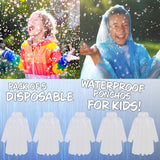 CityComfort Boys Rain Poncho Disposable Transparent Waterproof Ponchos Multipack