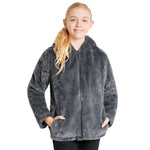 Girls Coat - Fluffy Hooded Zip Up Coat for Kids and Teenagers - Get Trend