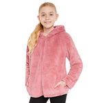 Girls Coat - Fluffy Hooded Zip Up Coat for Kids and Teenagers - Get Trend