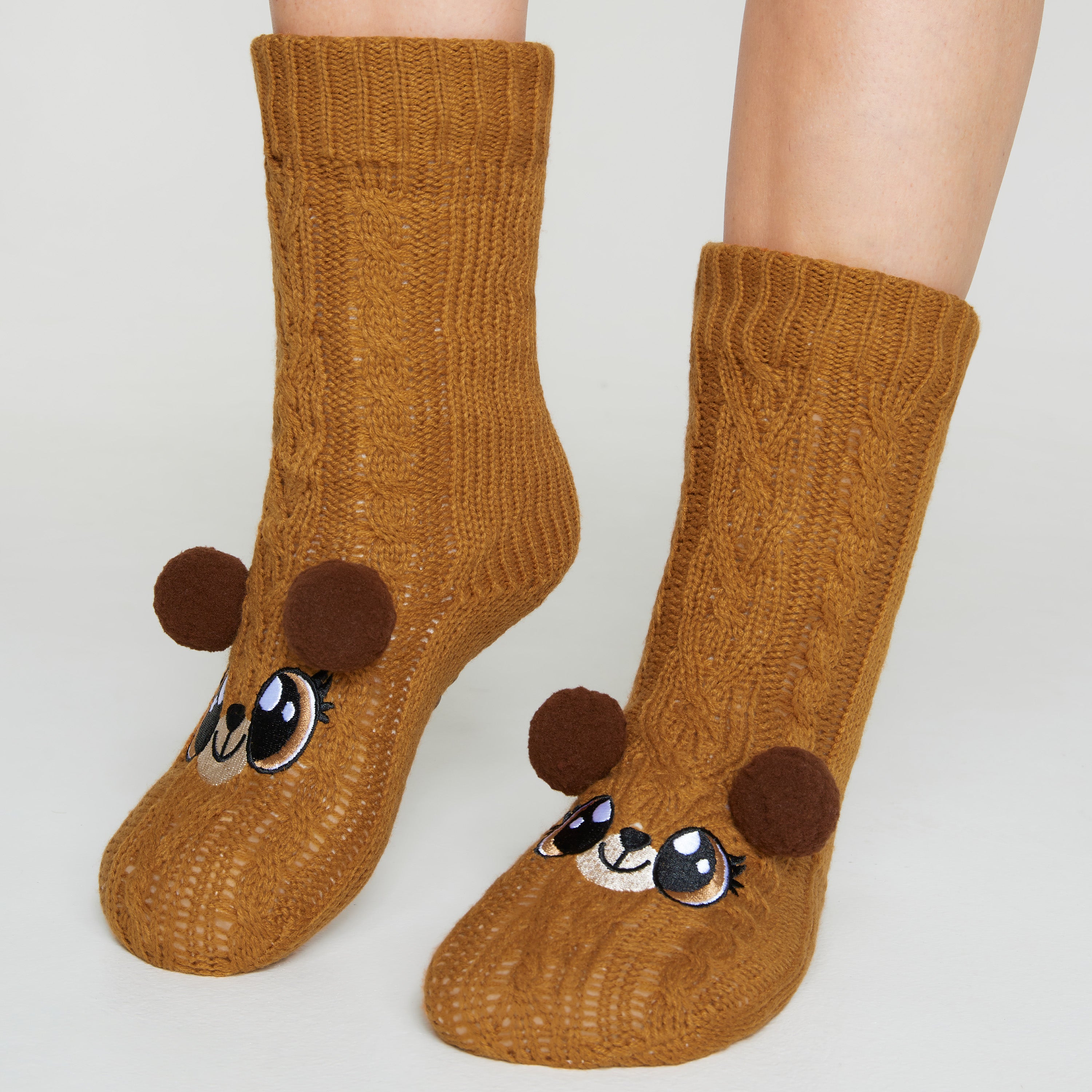 CityComfort Fluffy Socks for Women - BROWN BEAR - Get Trend