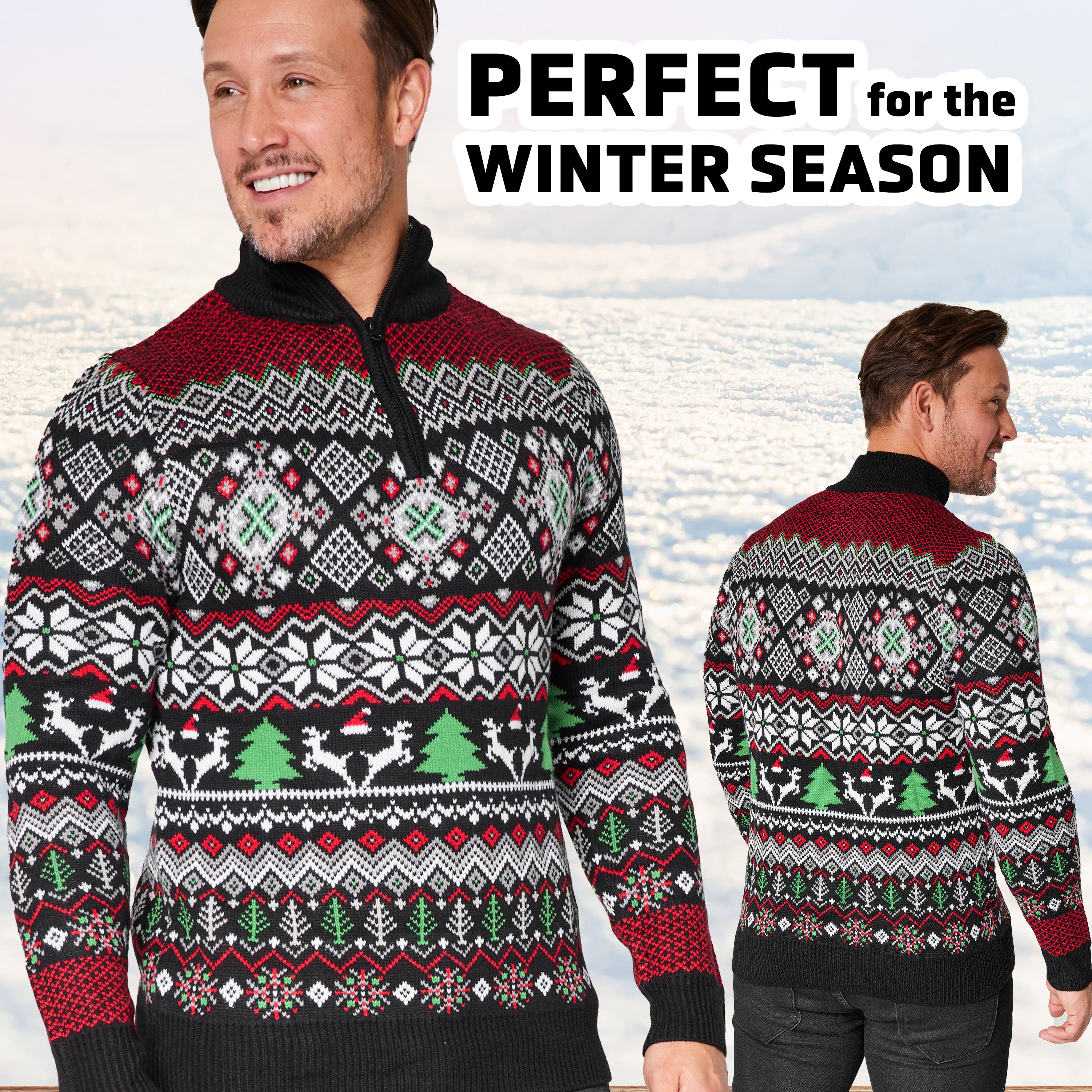 Christmas Jumpers for Men - Black/Multi - Get Trend