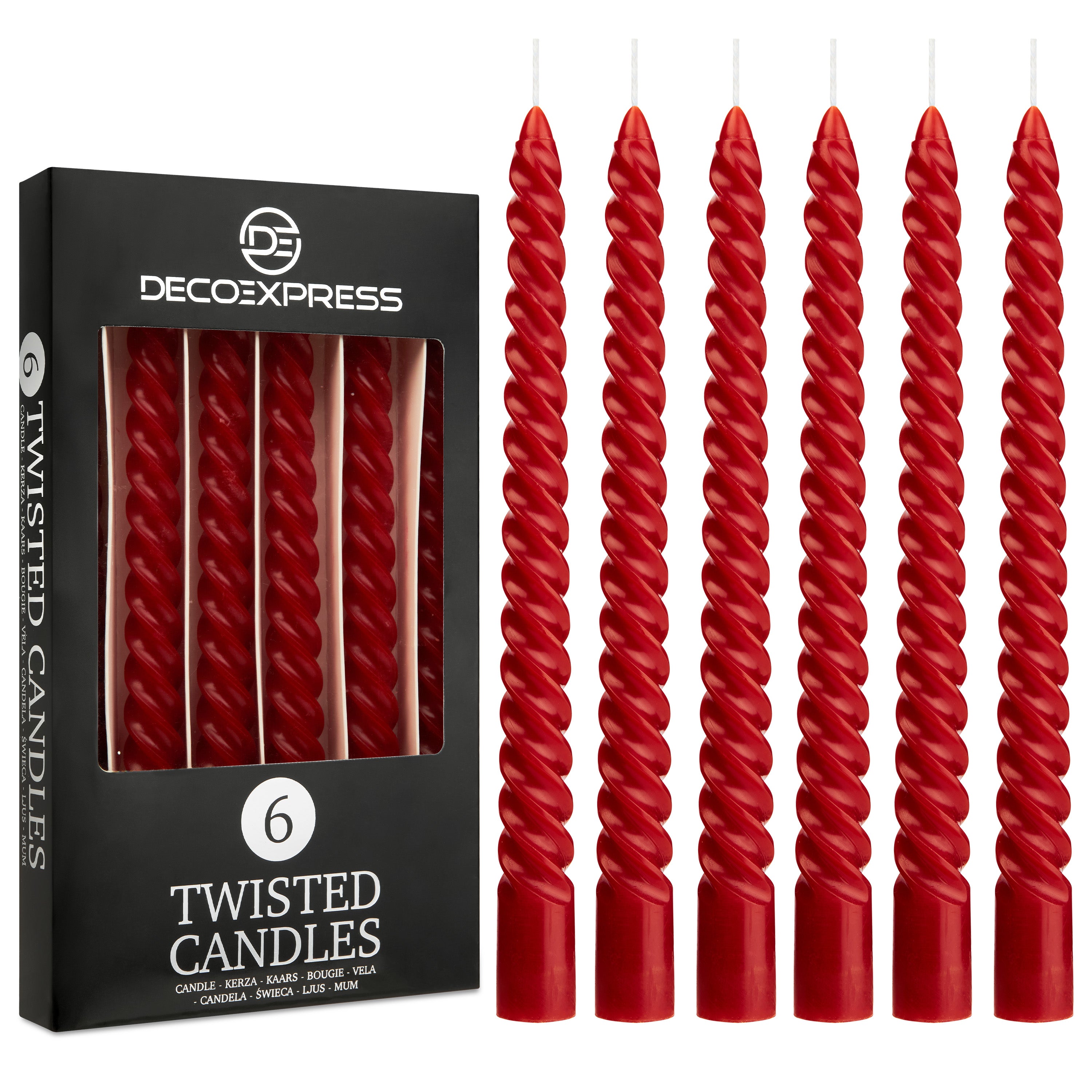 Dinner Candles - Pack of 6 Twisted Candles - Get Trend