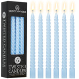 Dinner Candles - Pack of 6 Twisted Candles