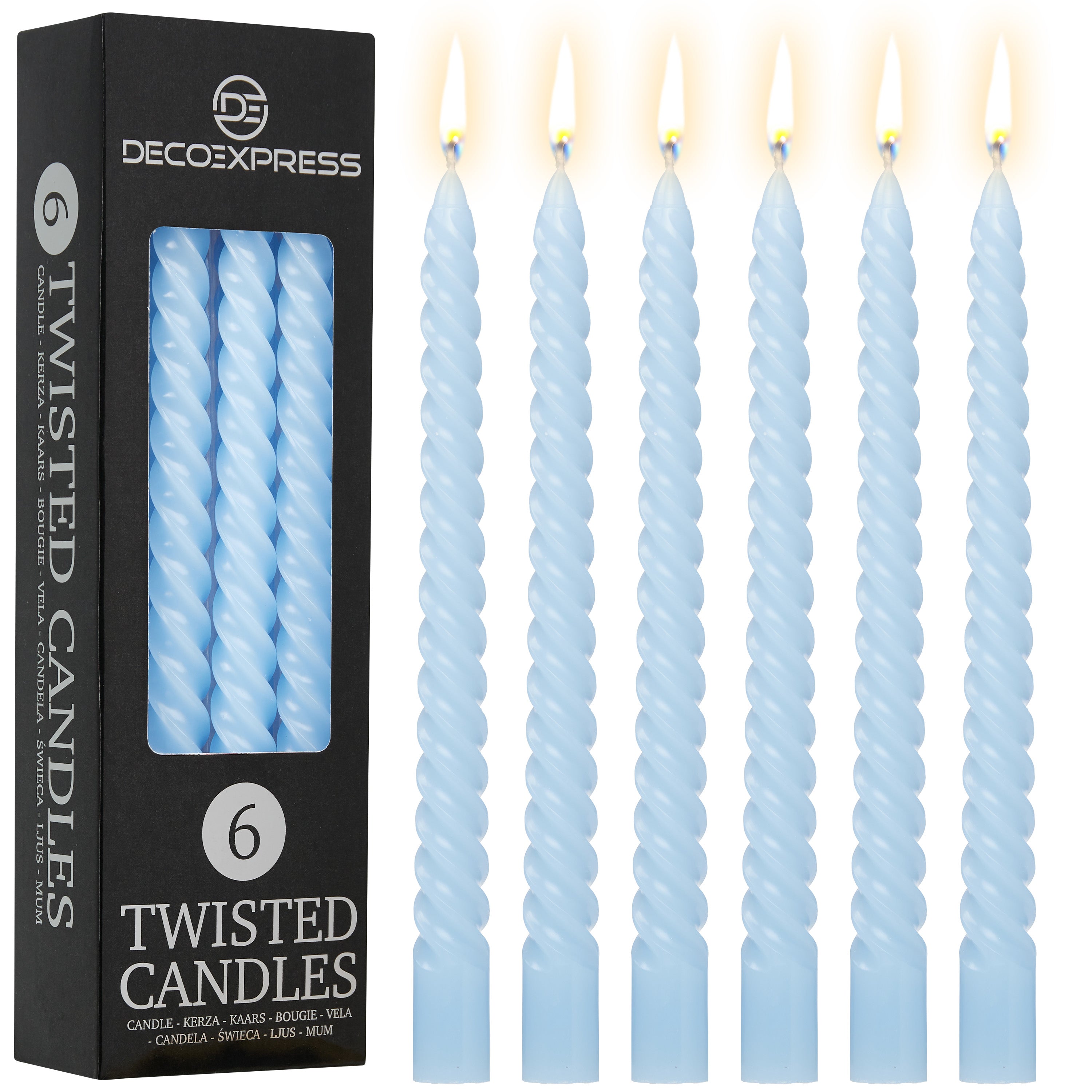 Dinner Candles - Pack of 6 Twisted Candles