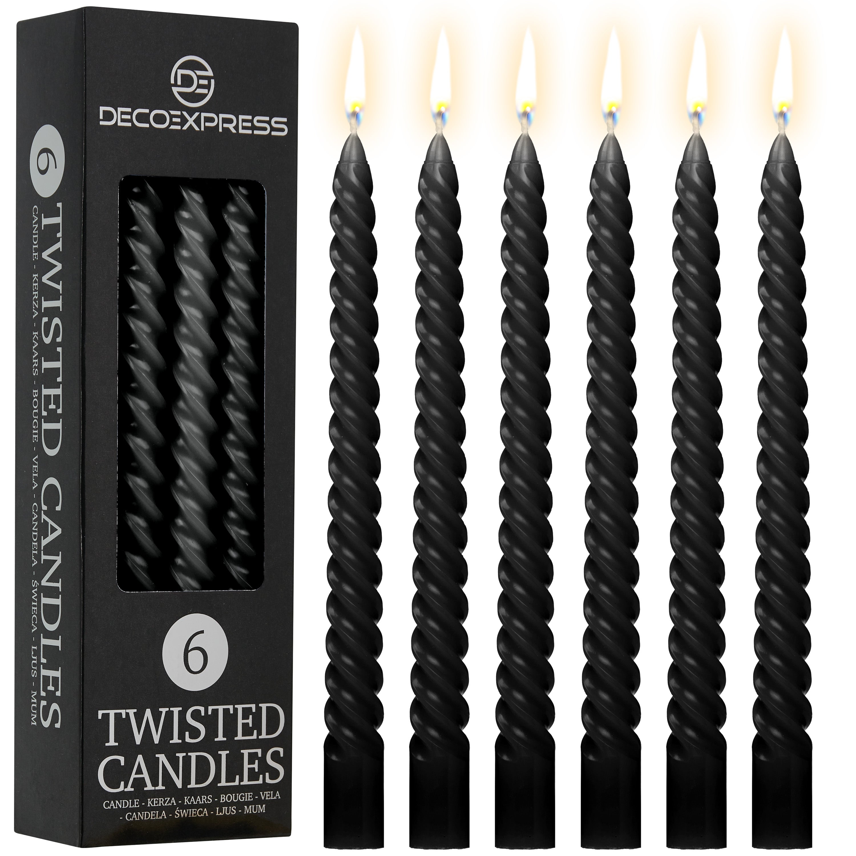 Dinner Candles - Pack of 6 Twisted Candles