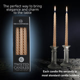 Dinner Candles - Pack of 6 Twisted Candles