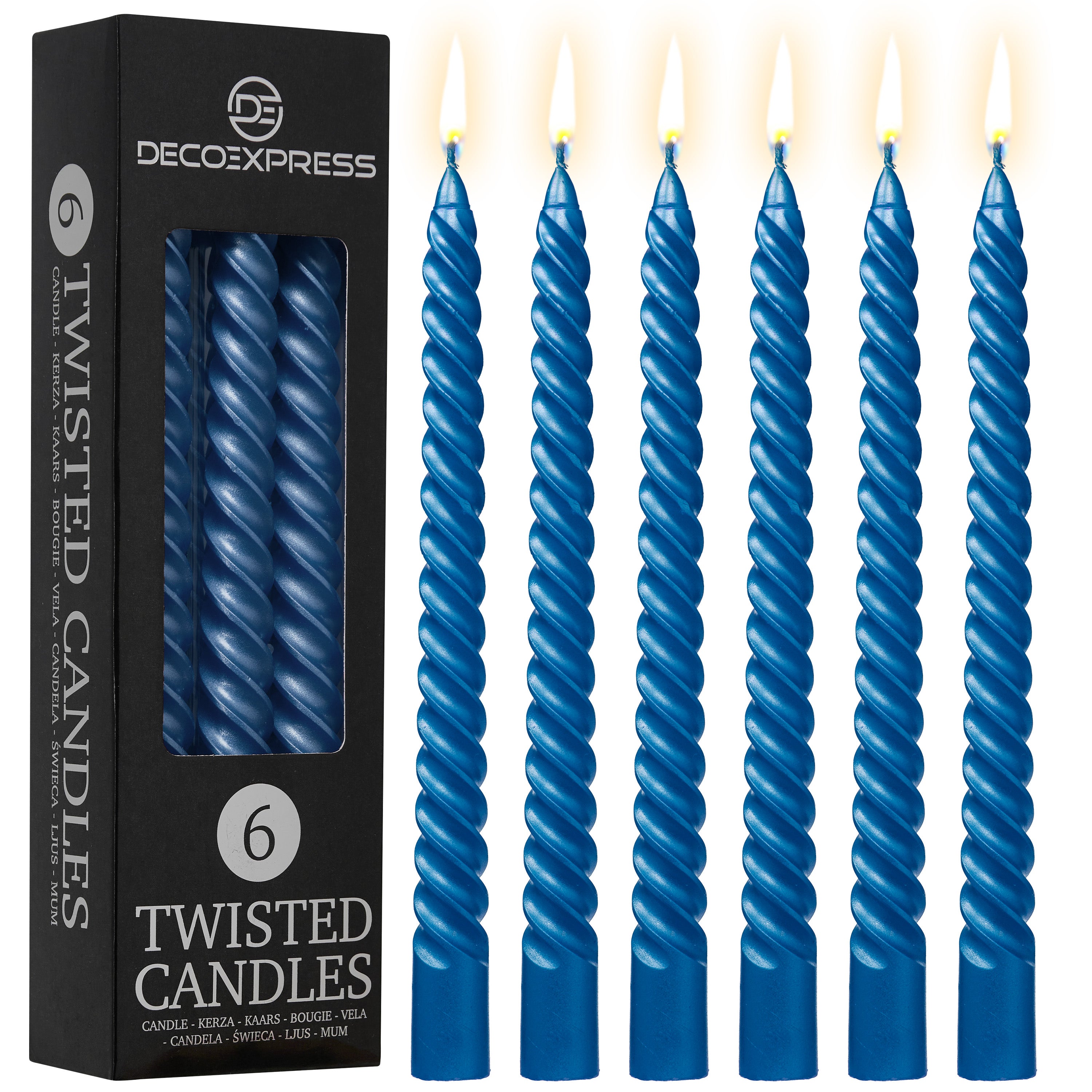 Dinner Candles - Pack of 6 Twisted Candles