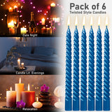 Dinner Candles - Pack of 6 Twisted Candles