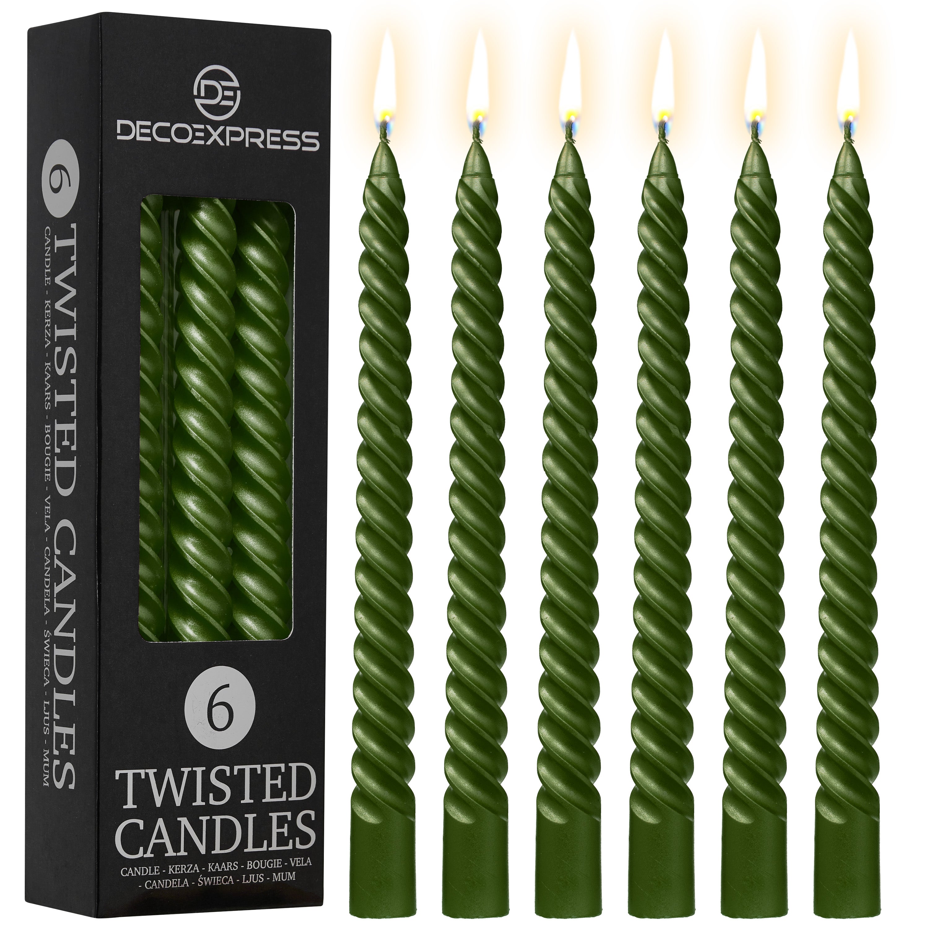 Dinner Candles - Pack of 6 Twisted Candles