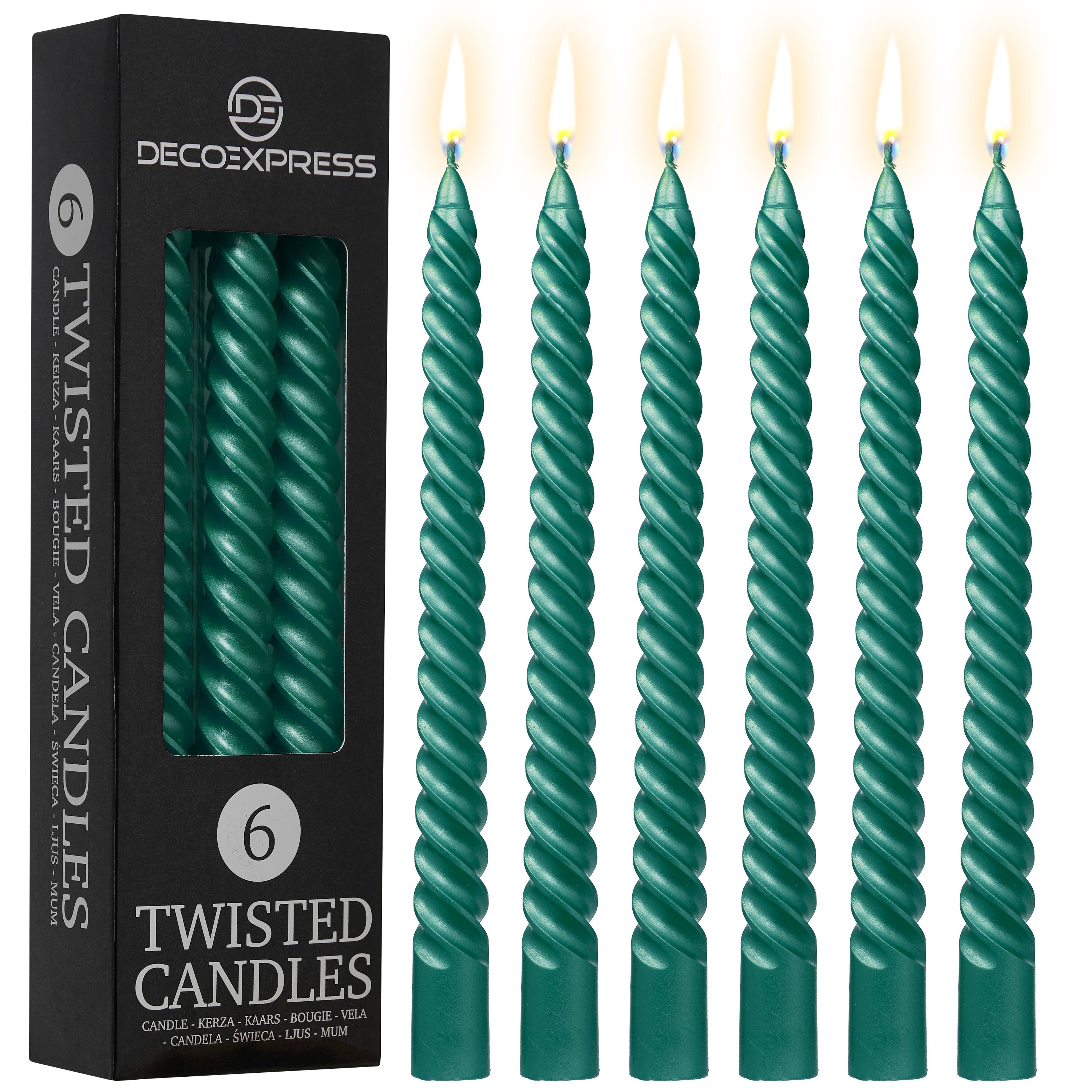 Dinner Candles - Pack of 6 Twisted Candles