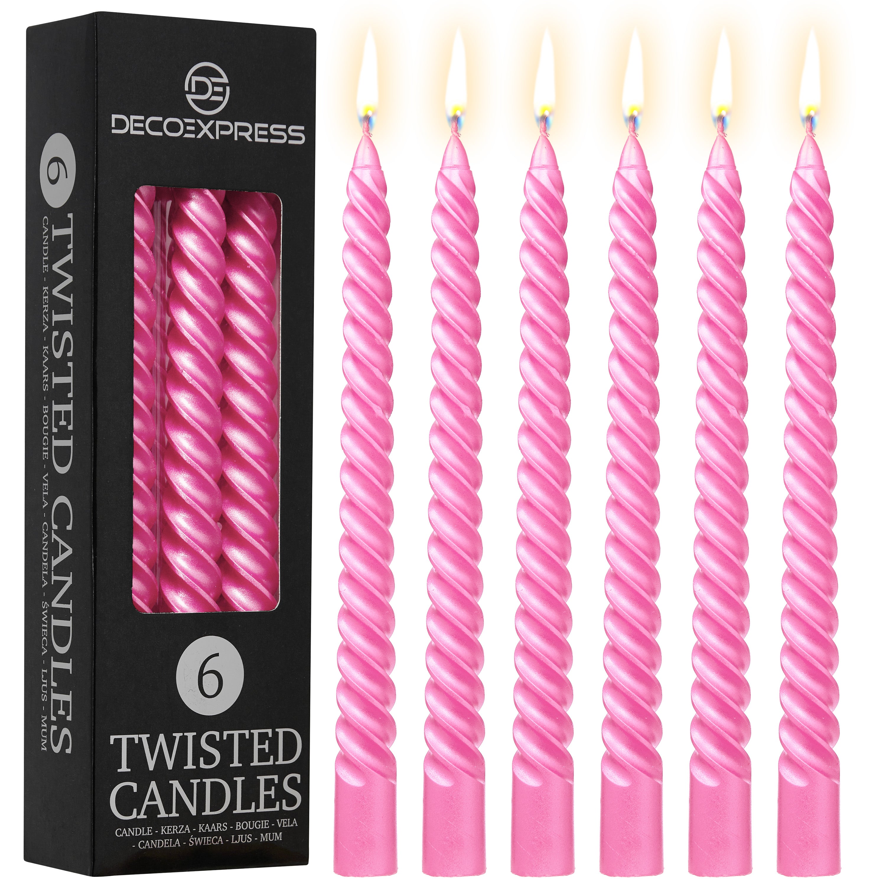 Dinner Candles - Pack of 6 Twisted Candles