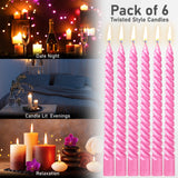 Dinner Candles - Pack of 6 Twisted Candles