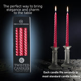 Dinner Candles - Pack of 6 Twisted Candles