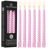 Dinner Candles - Pack of 6 Twisted Candles