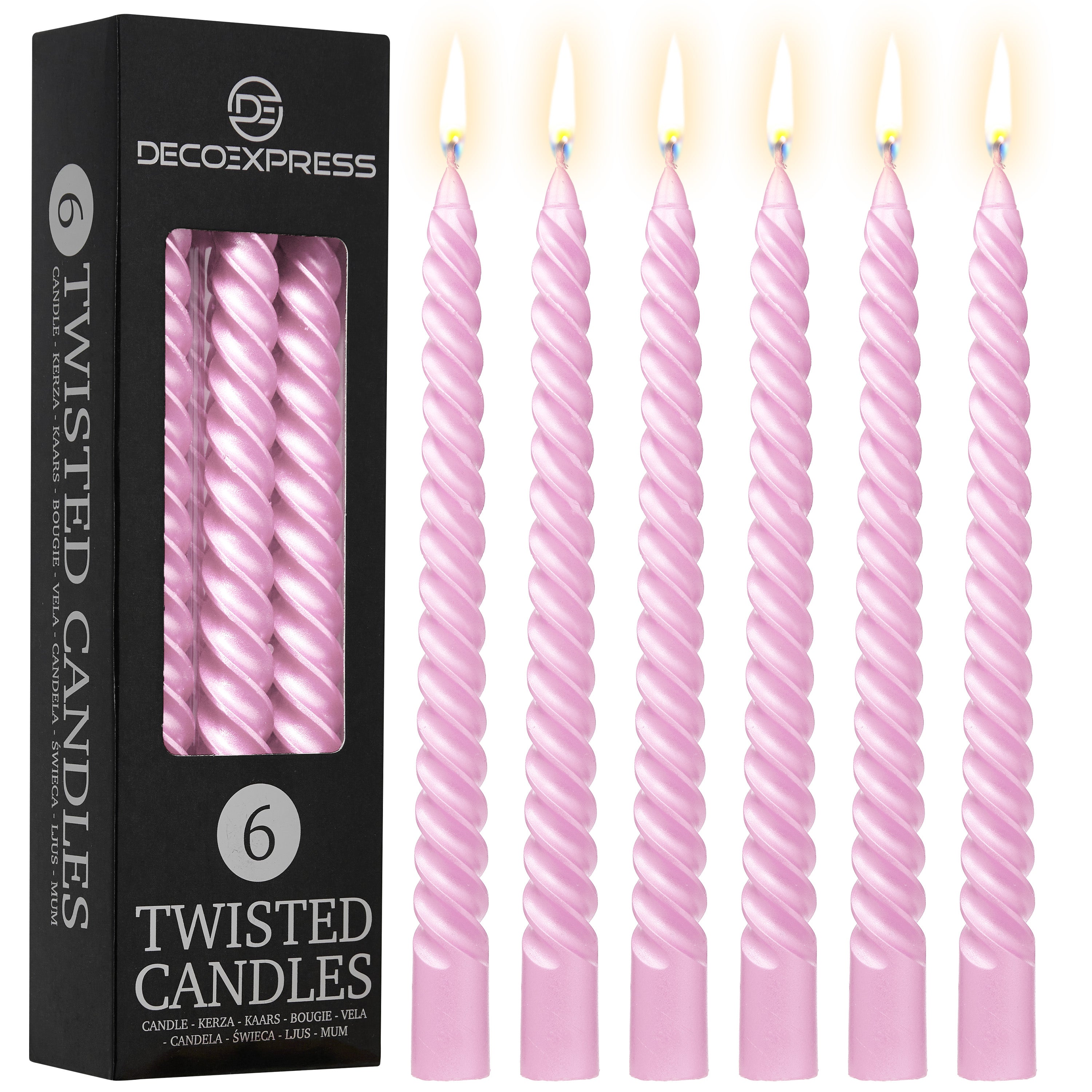 Dinner Candles - Pack of 6 Twisted Candles