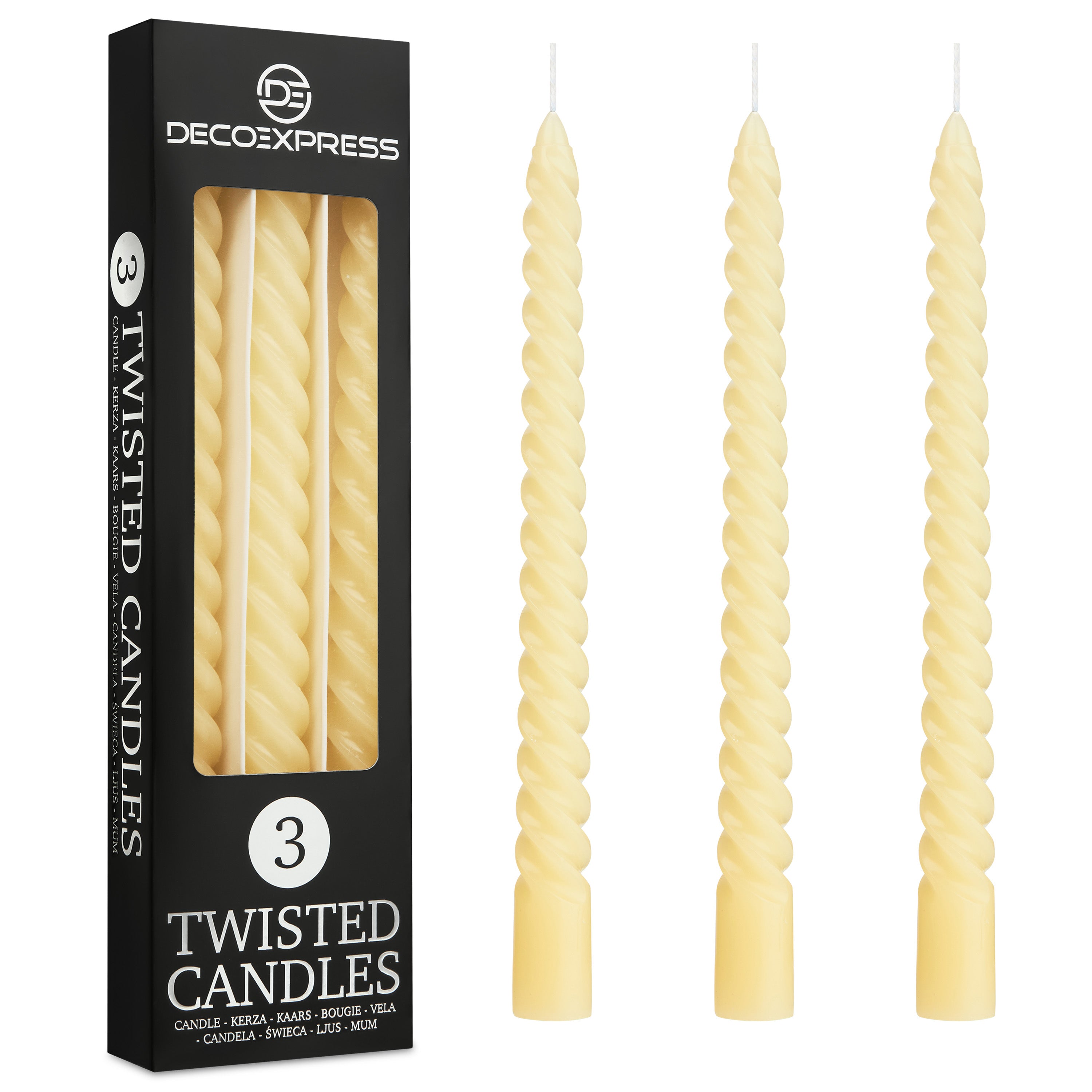 Dinner Candles - Pack of 3 Twisted Candles - Get Trend