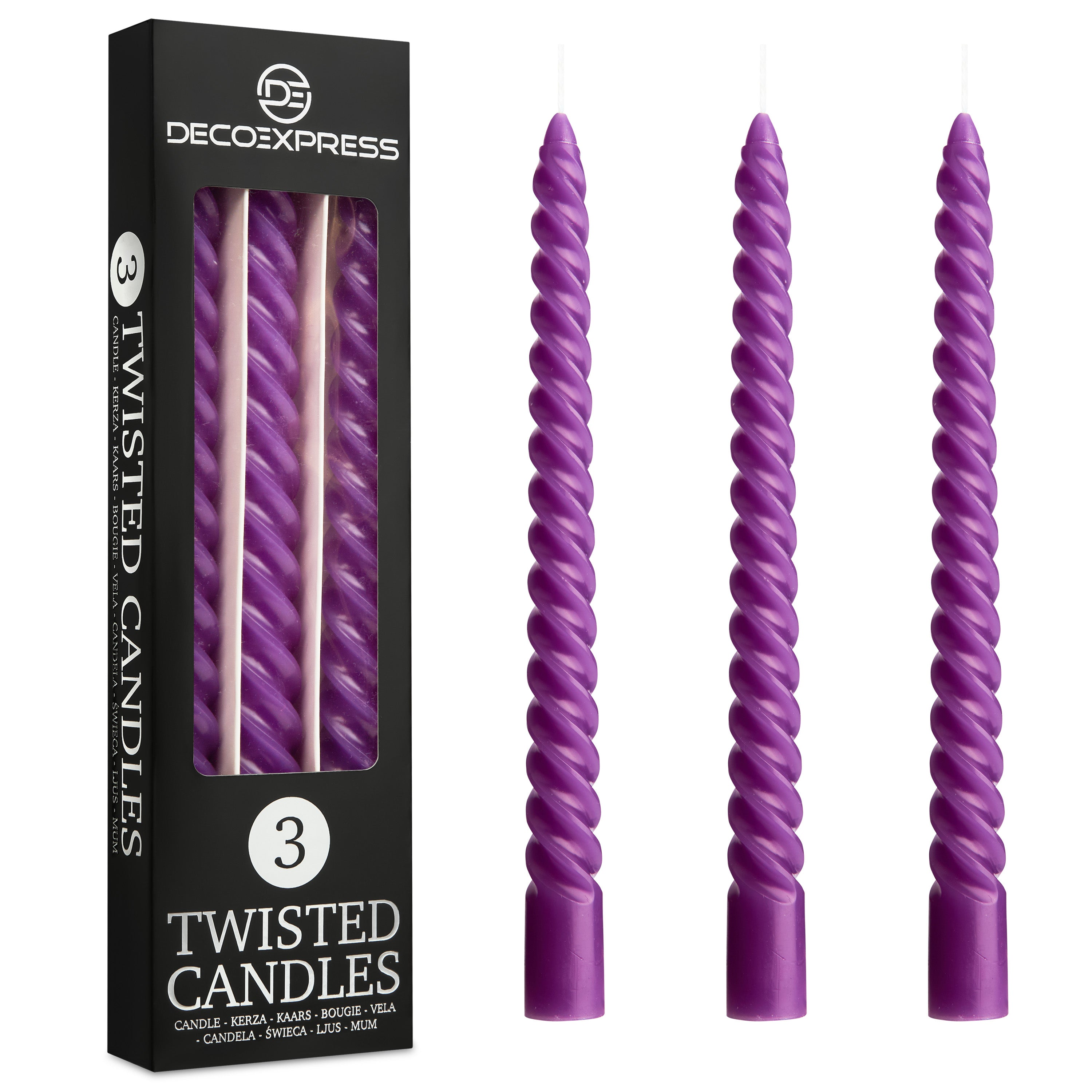 Dinner Candles - Pack of 3 Twisted Candles - Get Trend