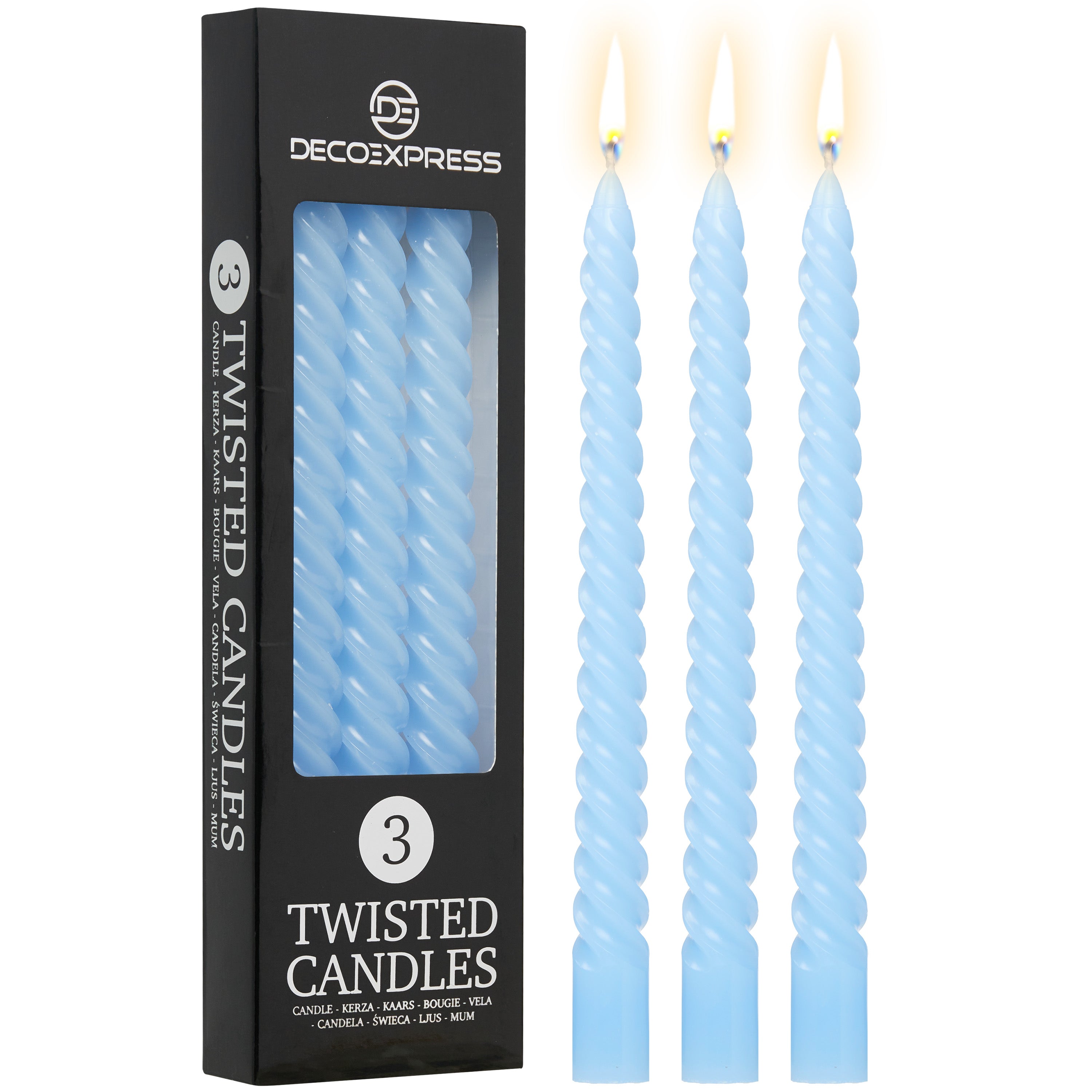 Dinner Candles - Pack of 3 Twisted Candles