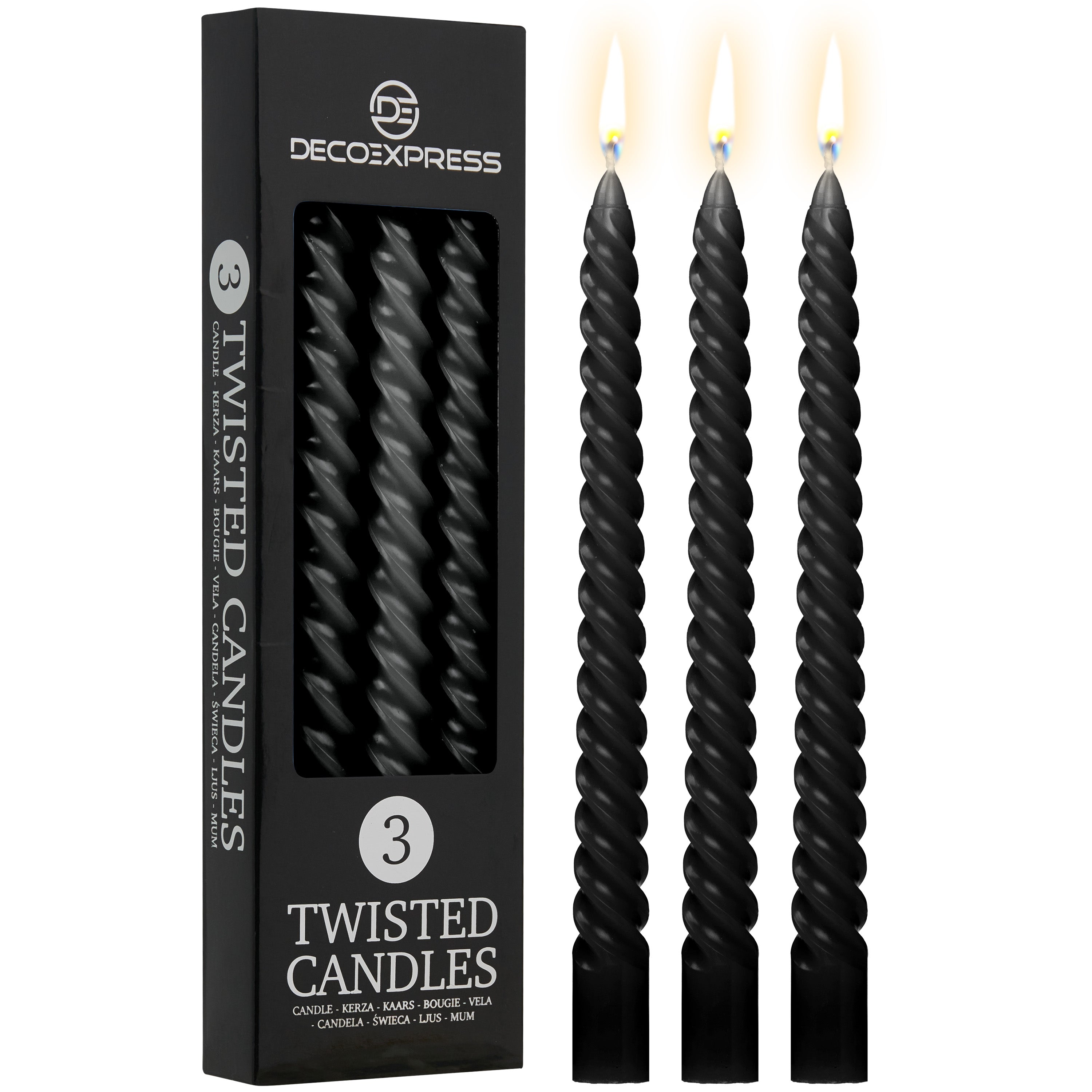 Dinner Candles - Pack of 3 Twisted Candles