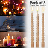 Dinner Candles - Pack of 3 Twisted Candles