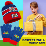 Super Mario Boys Winter Accessories Set, for School Travel - Boys Gifts