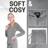 CityComfort Girls Tracksuit Set, 2 Piece Velour Hoodie and Tracksuit Bottoms Lounge Set - Get Trend