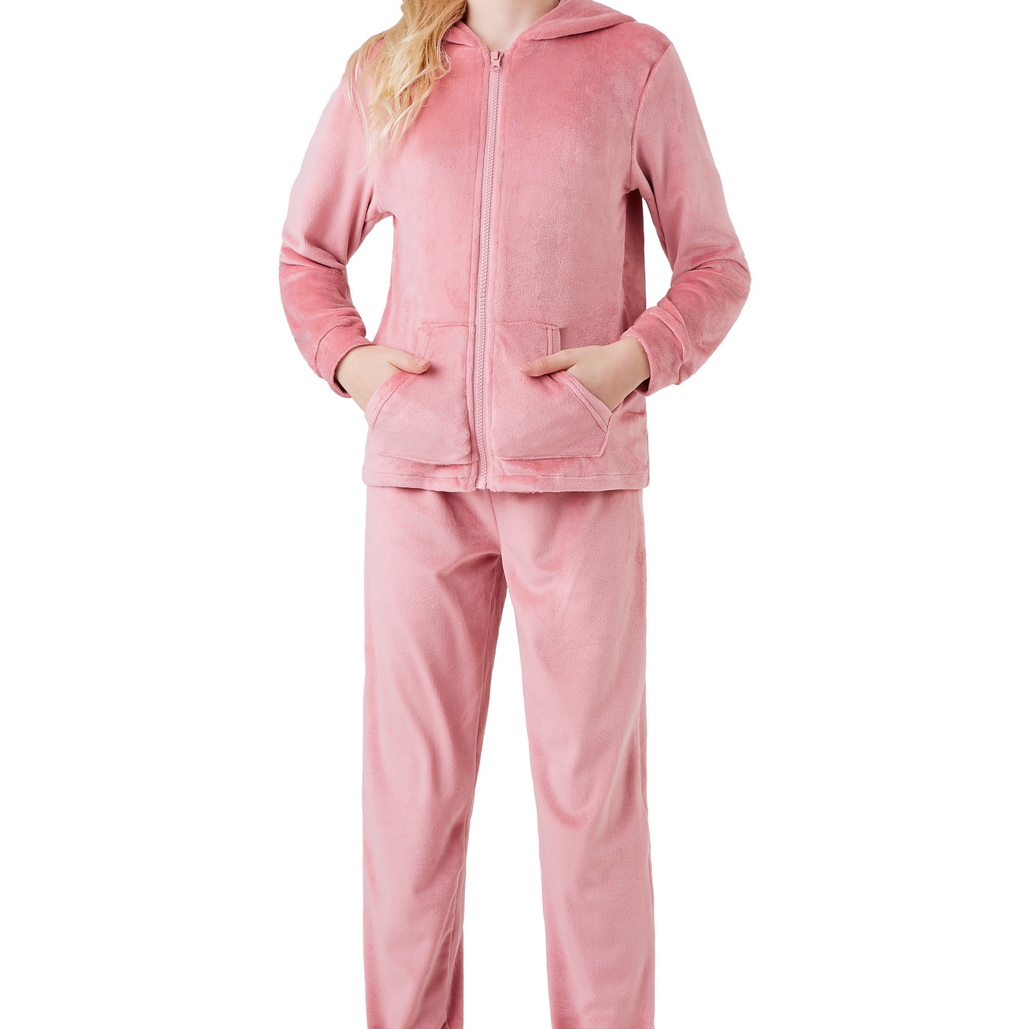 CityComfort Girls Tracksuit Set, 2 Piece Velour Hoodie and Tracksuit Bottoms Lounge Set - Get Trend