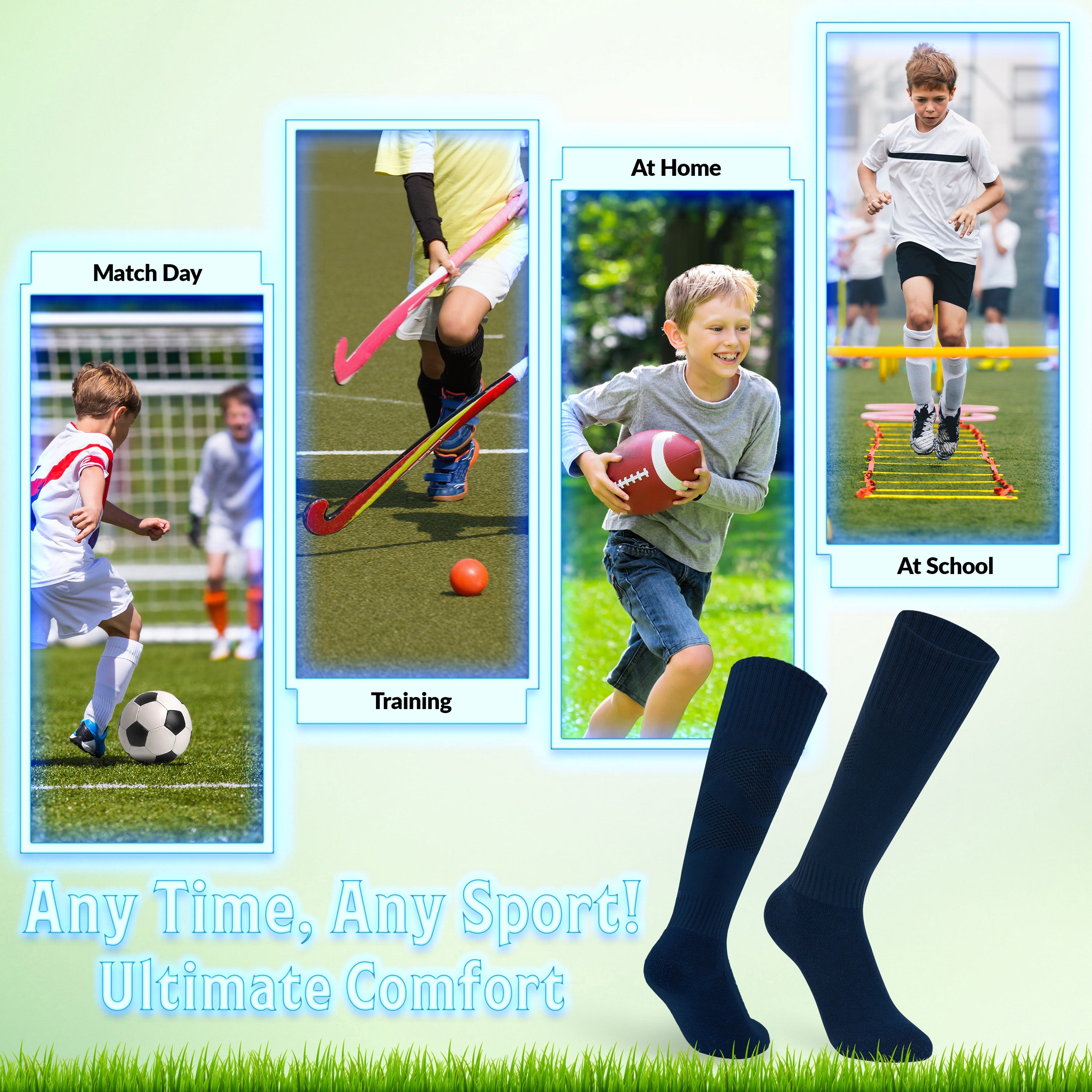 CityComfort Football Socks for Boys Girls,  High Knee Socks - Get Trend