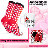 Disney Minnie Mouse Mug and Socks Gift Set for Women Calf Socks and Mug (Red)