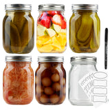 DECO EXPRESS Glass Jars with Lids Set of 6 - 500ml Mason Jars - Get Trend