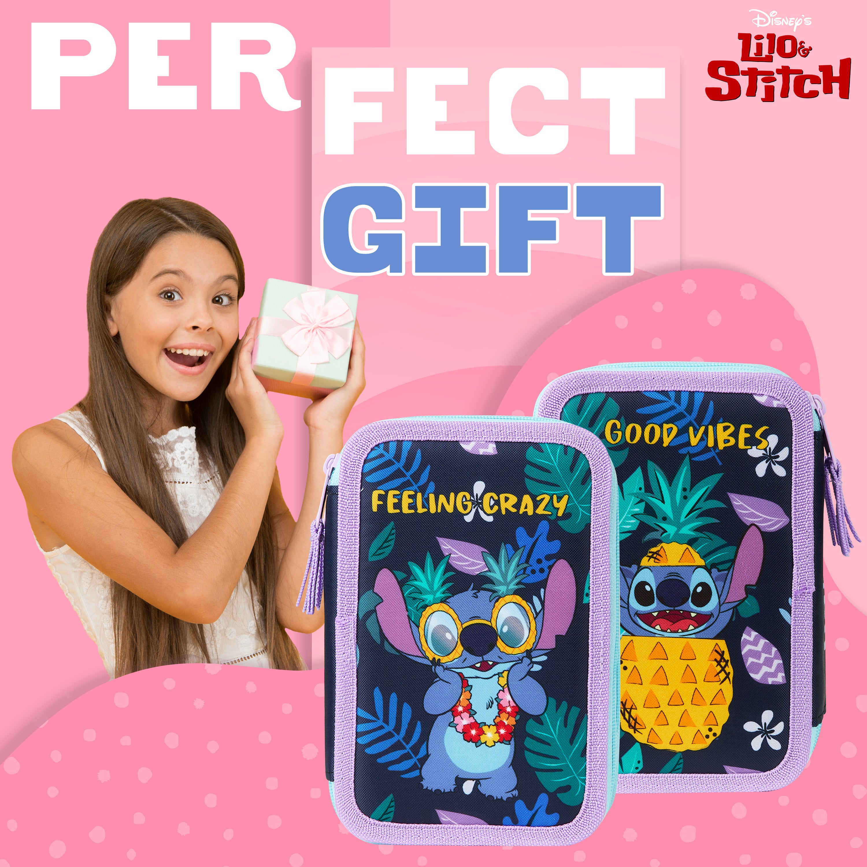 Disney Stitch Pencil Case with Stationery Filled Pencil Case - Get Trend