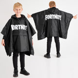 Fortnite Rain Poncho Boys Teenagers Waterproof Poncho with Hood and Fleece Lining Rainwear Packable Poncho