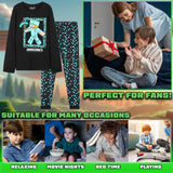 Minecraft Boys Long Pyjamas Set, Comfy Cotton PJs Creeper Loungewear - Gamer Gifts for Boys